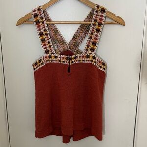 Madewell knit top with embroidery